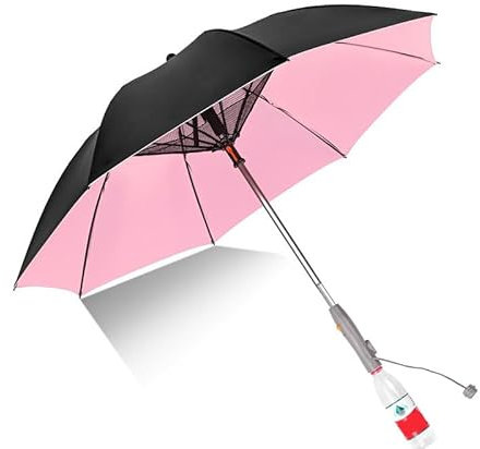 MGCJBB Parapluie solaire 3 en 1 avec ventilateur et spray, rechargeable par USB, anti-UV, anti-UV, adapté pour l'isolation thermique, le refroidissement, l'été, la plage, le sport, le golf, la marche