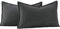 Madizz 2er Set Schlicht Chenille Kissenbezügen Weiche dekorative Kissenbezüge für Sofa Schlafzimmer Kissenhülle Dunkelgrau 30x50 cm Rechteckig