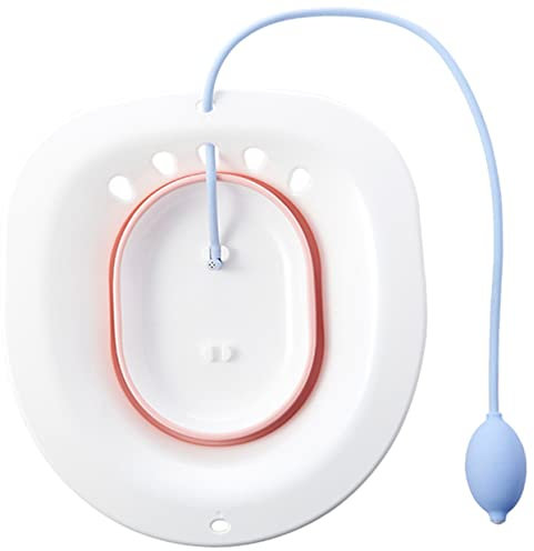 Hoement Faltbares Sitzbad Sitzbecken Für Damen Aus Kunststoff Mit Belüftungslöchern Komfortable Sitzform Faltbar Für Einfache Reinigung Und Lagerung Dammpflege Und Postoperative Sitzbäder
