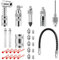 Orchideeknc 29-Teiliges Adapter-Set für Fettpresse, Aufsatz für Fettpistolenmundstück, 30 cm Schlauch, Fettnippel, Fetteinspritznadel, kompatibel mit den meisten Fettpressen