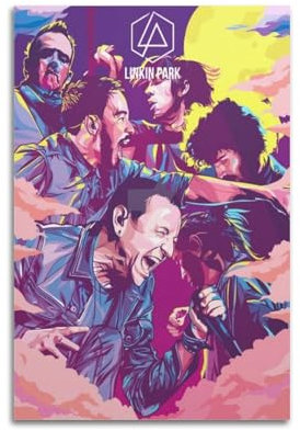 ASDBHGEA Linkin Park Rockband-Poster, 1 Poster, dekoratives Gemälde, Leinwand, Wandposter und Kunstdruck, moderne Familienschlafzimmer-Dekoration, Poster, 20 x 30 cm