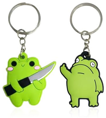 Porte-Clés Grenouille 2 Pièces, Porte-Clés Personnalisés Créatifs, Porte-Clés Verts De Dessin Animé Mignon, Breloques De Sac Mignonnes, Porte-Clés Intéressants