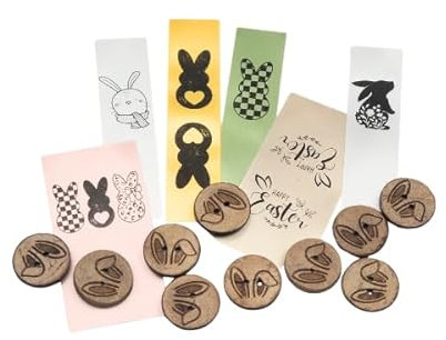 Oster Nähset - DIY Set– Kokosknöpfe & Satin-Labels - 10 Hasen Knöpfe & 6 Satin Labels - Knöpfe & Etiketten für Nähprojekte