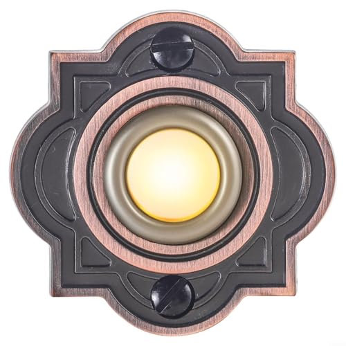 HOHOVYVY Door Bell Push Button Outdoor Doorbell Front Door Wired DC12-24V Metal Doorbell Push Button Wired Illuminated LED Doorbell