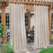 QIAQ Outdoor Gardinen 132 * 213CM-2 Stücke Wetterfest Halbtransparent Outdoor Vorhang Wasserdicht Terrasse Vorhänge Mit Klettverschluss Leinenoptik Outdoorvorhänge Leinen