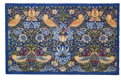 Artsy Mats - William Morris Strawberry Thief Indoor Washable Doormat - Superior Absorption Non Slip Mat - Dirt Trapper Heavy Duty Floor Mat - Perfect for Hallway, Doorway, & Kitchen Mat, (60x40cm)