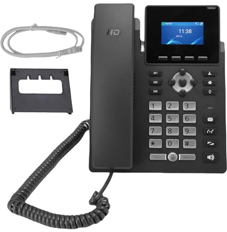 Lazmin112 Business-IP-Telefon, 2 SIP-Leitungen, 2,4-Zoll-LCD-Display mit Geräuschunterdrückungstechnologie, für VoIP-Kommunikation in Kleinen Unternehmen und Startups