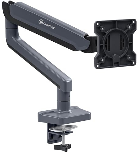 ONKRON Supporto Monitor Scrivania 17-45, 15 kg, max VESA 100x100, G95-G | Braccio monitor grafite, inclinazione +90° / -60°, girevole, rotatorio, cavi nascosti; per ultrawide, ufficio e gaming