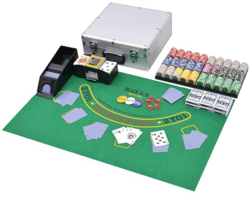 vidaXL Pokerkoffer 600 Chips Aluminium Koffer Pokerset Poker Set Pokerchips