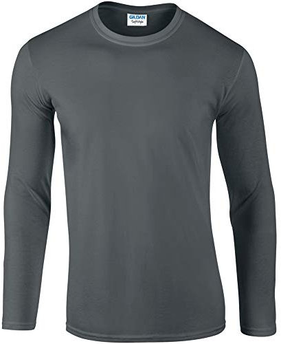 GILDAN Mens Soft Style Long Sleeve T-Shirt (M) (Charcoal)