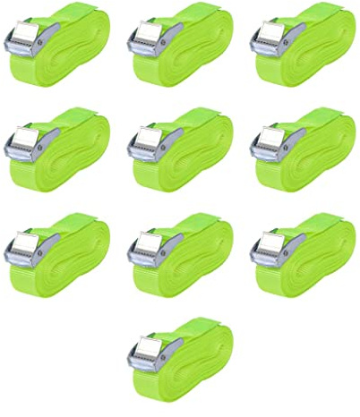 vidaXL Spanngurte 10 Stk. 0,25 Tonnen 5 m x 25 mm Neongrün