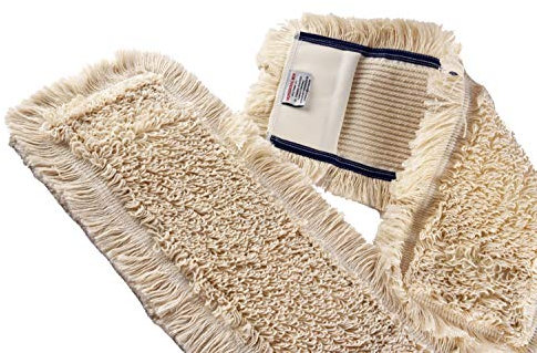 Baumwoll Wischmop 60 cm Taschen aus Polyester Ersatz für Mop Klapphalter Wischmoppbezug für Versiegelung Reinigung von Bodenbeläge wie Laminat, Dielen, Fliesen Feudel, Bodenwischer Ersatzbezug (2)
