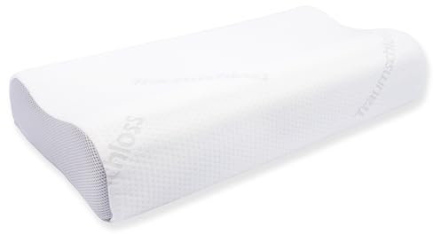 Traumschloss Exclusiv Nackenstützkissen - Gelschaumkern mit Wellenprofil RG50 - Höhenverstellbar für optimale Schlafposition - Nachhaltiger Bezug aus recyceltem Polyester - 30x60cm