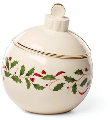 Lenox 890765 Holiday Ornament Candy Jar, Christmas Hosting