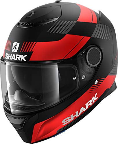SHARK, Motorradhelm Spartan Strad Mattschwarz rot KRA, L