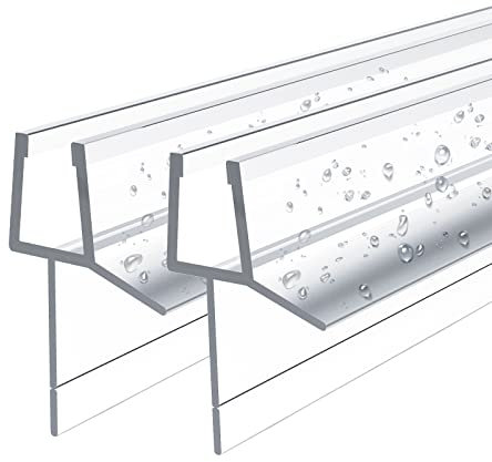 EMKE Ersatzdichtung Dichtkeder Für 4-6mm Glasdicke Wasserabweiser 2 Stück 600mm Duschdichtung Duschkabine Mit Abreißbare Dichtungslippe