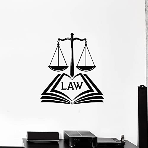 NSRJDSYT Waage Wandtattoo Gesetz Worte Gericht Inneneinrichtung Firma Büro Gesetzgebung Richter Vinyl Tür Fenster Aufkleber Wandbild 42x46cm