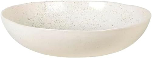 Broste Copenhagen Nordic Vanilla Salatschale aus Steingut in der Farbe Vanilla, Maße: 34,5cm x 34,5cm x 7,5cm, 14533407