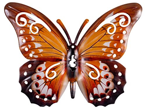 CIM Metall Wand-Deko - Schmetterling Speckled Wood Mini - 17cm - tierische 3D Wandbilder - Wandschmuck inkl. praktischer Wandbefestigung – Lebhafte Wandskulptur - Geschenkidee