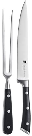 MasterPro by Carlo Cracco - Set arrosto coltello + forchettone in acciaio inossidabile, manico in ABS
