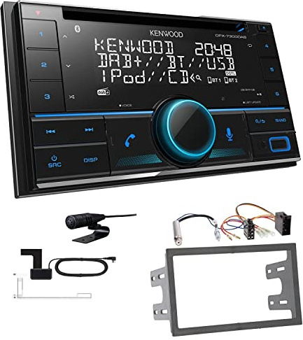 Kenwood DPX-7300DAB 2-DIN Autoradio mit Bluetooth Digitalradio DAB+ USB CD passend für Volkswagen VW Golf IV 1997-2003 schwarz