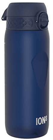 Ion8 Gourde, 750 ml, Anti-Fuite, Sports, Facile à Ouvrir, Verrouillage Sécurisé, Lavable en Lave-vaisselle, Poignée de Transport, Couvercle Rabattable, Sans BPA, Poignée Profilée, Bleu Marine