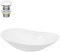 ECD Germany Lavabo Cerámico Blanco Ovalado 640x365x130 mm para Baño con Juego de Desagüe sin Rebosadero Agujero de Conexión Estandar Lavamanos sobre Encimera Diseño Moderno Fregadero Pila con Drenaje