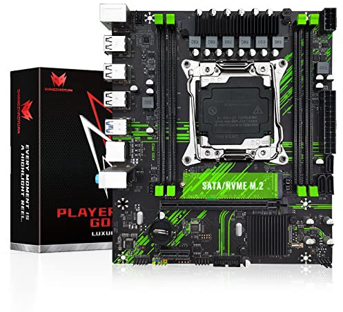SHANGZHAOYUAN X99 PR9 LGA 2011-3 Motherboard for Intel Xeon E5 V3 V4 LGA 2011-v3 Socket Processor (DDR4 Max 128GB, PCIe 3.0, M.2 Protocol, SATA 3.0, USB 3.0, Gigabit LAN)