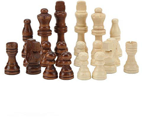 32 Piezas De Ajedrez De Madera Pieses, Piezas De Ajedrez Profesionales Solo Chessmen Juego De Ajedrez Peones Estatuilla Piezas para Tener en Casa, Escuelas, Cafeterías