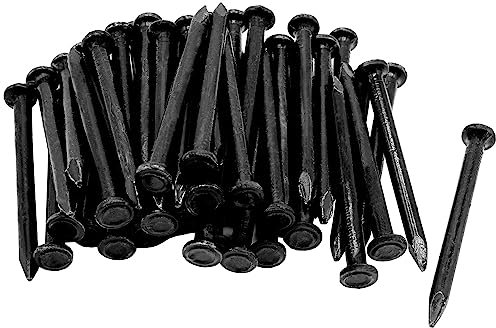50pcs Hardware Nails 2 inch Length,Carbon Steel Point Tip Wall Cement Masonry Nail,Woodworking Nails,Concrete Nails,Black 50 mm