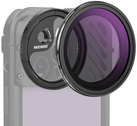 NEEWER Filtro ND2-32 Magnetico Variabile 52mm (1-5 Stop) per Lente Telefono con Anello Adattatore Attacco M Compatibile con SmallRig NEEWER Phone Cage con Attacco Obiettivo M per iPhone 14 13 12 Serie