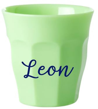 Elfenstall Rice Becher mit Wunsch-Namen personalisiert - zu Nikolaus, Weihnachten oder Geburtstag (Neon Grün)