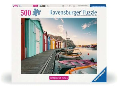 Ravensburger Puzzle 12000847, Scandinavian Places - Bootshäuser in Smögen, Schweden - 500 Teile Puzzle für Erwachsene und Kinder ab 12 Jahren