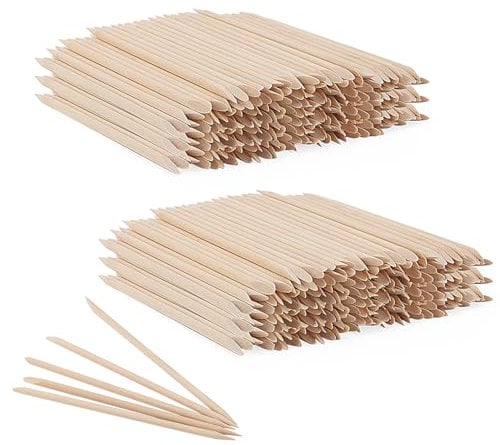 MUKCHAP 600 PCS Orange Wood Nail Sticks, Multi Functional Wooden Manicure Sticks, Double Sided Wooden Cuticle Pusher for Nail Manicure Pedicure