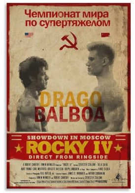 Generic Rocky IV Rocky Balboa VS Ivan Drago Fight, Poster auf Leinwand, Kunstposter und Wandkunst, Bilddruck, moderne Familienschlafzimmer-Dekoration, Poster, 40 x 60 cm, ungerahmter Stil
