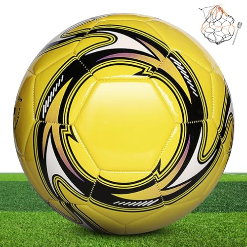 KWJEIULSOQ Fussball, Offizieller Fußball Größe 5, Professioneller Fussball Wettbewerb Draussen Fussbälle Sport Training Fusball Unisex Trainingsball Fussbal für Kinder Erwachsene