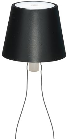 LA VILLE LUMIÈRE MarieB Lampada LED Wireless, Ricaricabile e Dimmerabile, Abat-Jour per Interno/Esterno, 48h Autonomia, 3 Temperature di Luce, Alluminio, Single, LVL(Metal Black)
