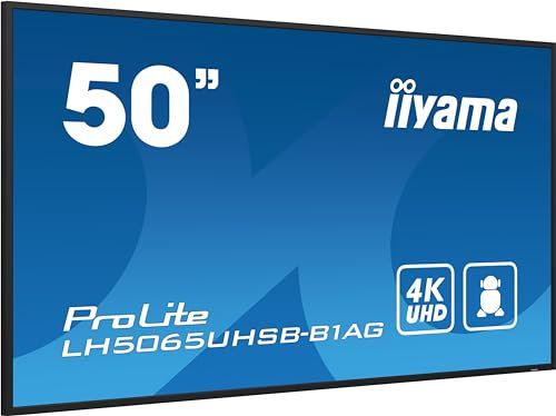 iiyama Prolite LH5065UHSB-B1AG 125,7cm 49,5 Digital Signage Display VA LED Panel 4K UHD HDMI DP USB2.0 RS-232c RJ45 Audio-Out Mediaplayer Android-OS WiFi 24/7 800 cd/m² schwarz