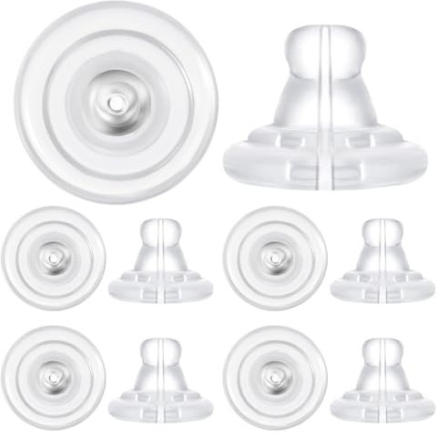 AHQiZFX 10 Stück Ohrstecker Verschluss,Ohrring Silikon Stopper Klar,Ohrring Stecker Verschluss,Ohrringstecker Verschlüsse,Hypoallergener Silikon-Ersatz für Ohrstecker/Hängende Ohren,für Hakenohrringe