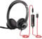 EAGLEND Headset with Microphone for PC Wired Headphones - USB C 3.5mm Headsets with Noise-Cancelling Microphone for Laptop - Type-C Computer Headphones with Mic in-line Control for Home