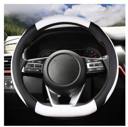 D Form Auto Lenkrad Abdeckung Mikrofaser Leder Auto Zubehör Für Kia Für Sportage 5 GT-Linie 2021 2022 Für Sportage 2022 2023 Auto lenkradbezug(Weiss)
