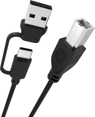 Printer Cable USB Compatible with MacBook Pro, ipad, iPhone, HP, Brother, Samsung Printers Compatible with Canon MG Series PIXMA MG3620, MG2525, MG6821, MG2522, MG7120, MG5620, MG5720 (3.3FT/1M)