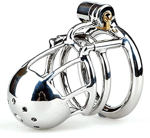 Männlicher 316 Edelstahl Keuschheitskäfig, PA Keuschheitsgürtel Keuschheits Penis Käfig Chastity Device Metall Cock Cage Bondage Sexspielzeug für Männer(Pa-6mm Ring 50mm)