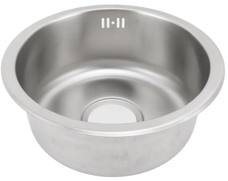 Wohnmobil-Küchenspüle, Einzelbeckenspüle, Badezimmerspüle aus Edelstahl, 310 X 140 Mm, Unterbauwaschbecken für Wohnmobile, Küchen, Boote (SILVER)