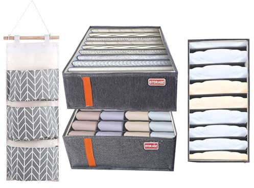 Zythrem 3 Piezas Organizador Cajones, Organizador Gavetas para Ropa Interior y Calcetines, Bolsa de Almacenamiento Colgante con 3 Bolsillos para Dormitorio, Baño, Cocina