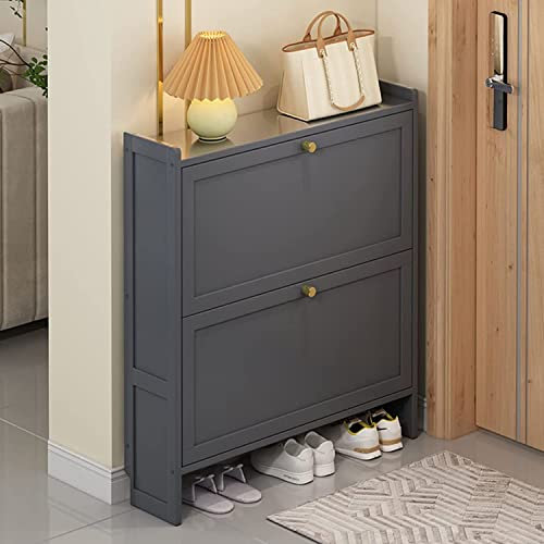 Moderner Schuhschrank mit Klapptüren, schmal, verstecktes Schuhregal für Eingangsbereich, Schlafzimmer, Flur, freistehendes Design für Schuhe