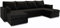 Masseno Ecksofa NAKO mit Schlaffunktion U-Form, Sofa mit Bettkasten, Wohnzimmersofa, Couch, Soffa, Bettsofa, Couchgarnitur- Schwarz, Kronos 07