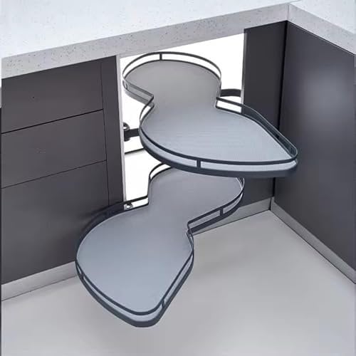 GXXINGIN 2-lagiges Drehgestell für 900-mm-Schränke Drehgestell für Eckküchenschränke Drehgestell für Eckkücheneinheiten Ausziehbarer Korb mit Doppelablage Ausziehbarer Korb in Form Einer fliegenden U