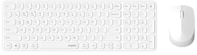 Rapoo I Kabellose Tastatur und Maus (9310M, ultradünn, Bluethooth, 2,4 GHz, Batterien), Weiß
