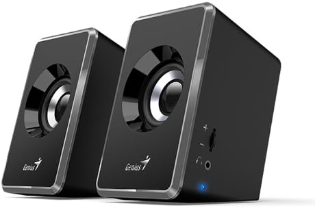 Genius SP-U125 USB-Stereo-Lautsprecher mit 3,5-mm-Klinkenstecker, Grau